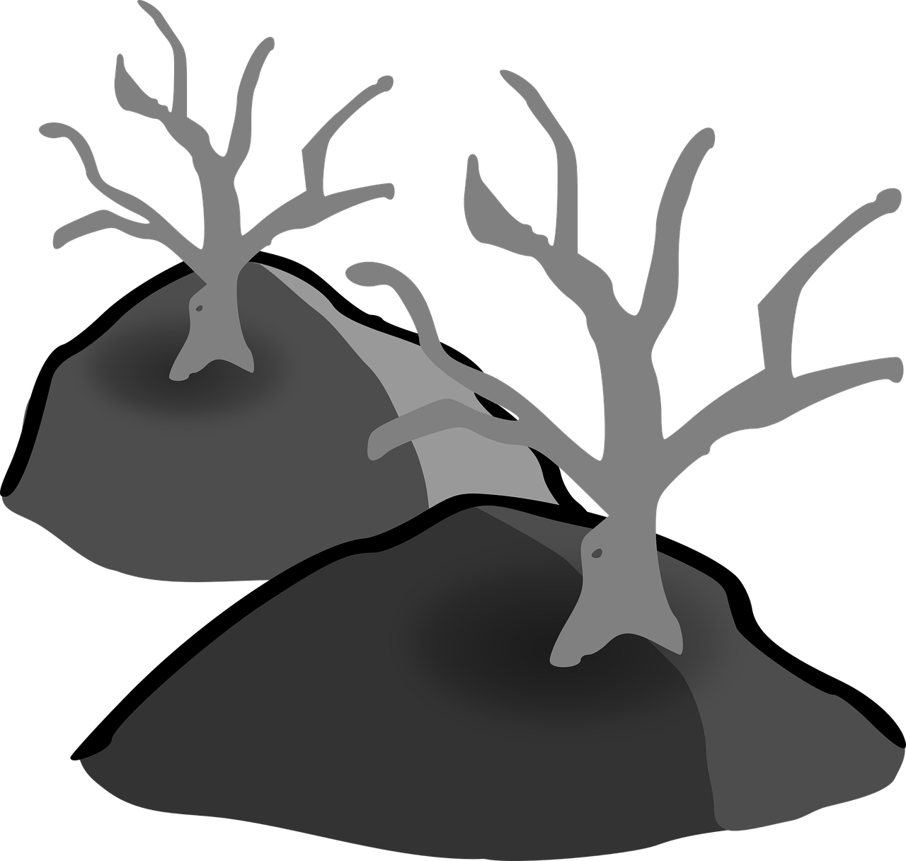 Abstract Tree Trunk Silhouettes PNG image