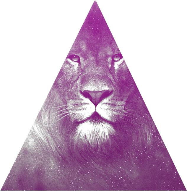 Abstract Triangular Purple Lion PNG image