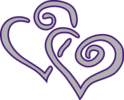 Abstract Twin Hearts Design PNG image