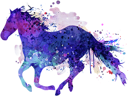 Abstract Watercolor Horse Art PNG image