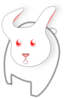 Abstract White Rabbit Illustration PNG image