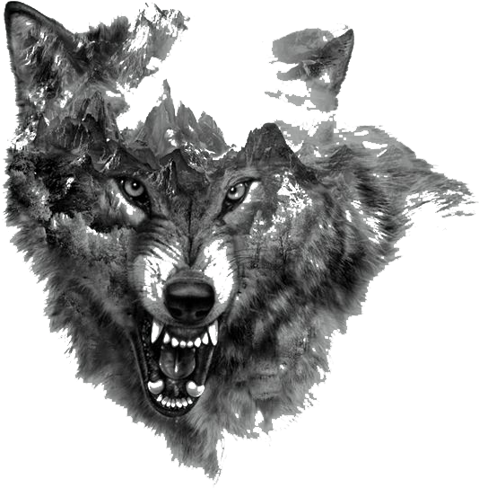 Abstract Wolf Tattoo Design PNG image