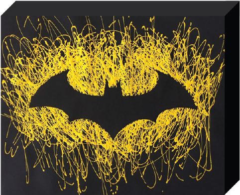 Abstract Yellow Batman Logo Art PNG image