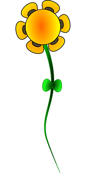 Abstract Yellow Flower Art PNG image