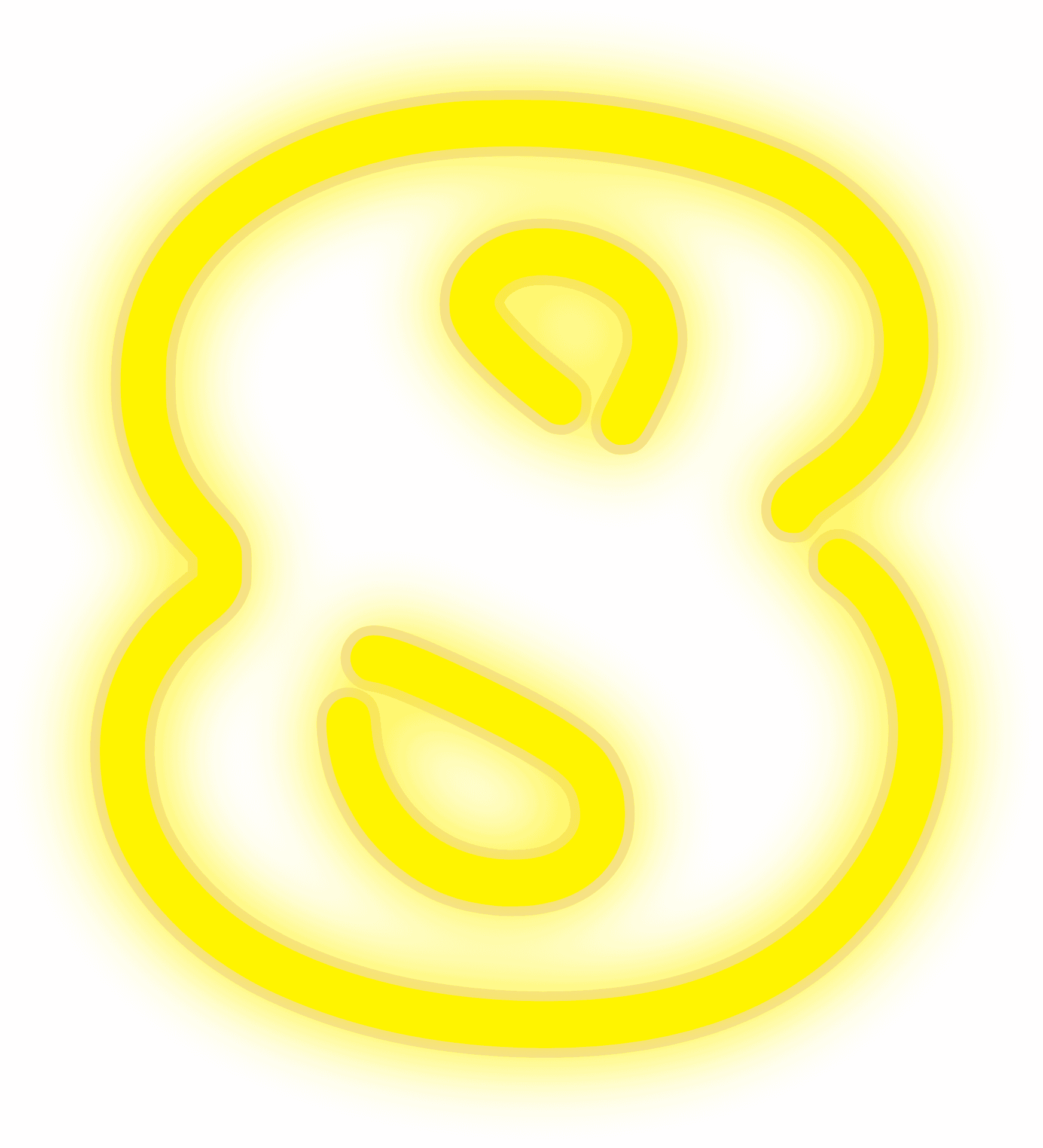 Abstract Yellow Number Eight PNG image