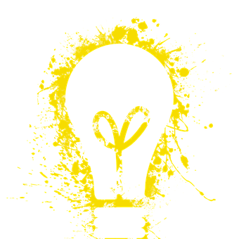 Abstract Yellow Splash Lightbulb PNG image