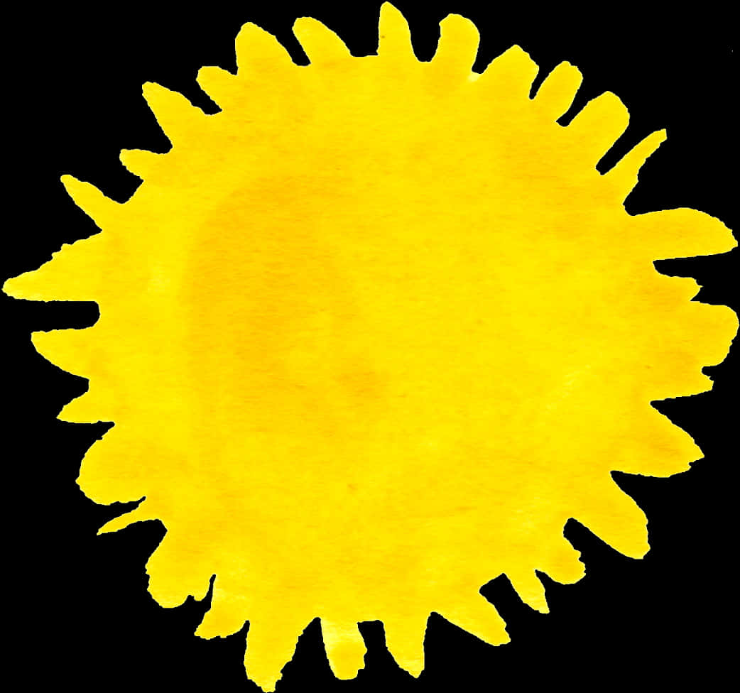 Abstract Yellow Sun Painting PNG image