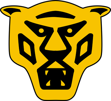 Abstract Yellow Tiger Icon PNG image