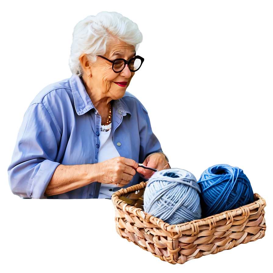 Abuela Knitting Clipart Png Uma95 PNG image