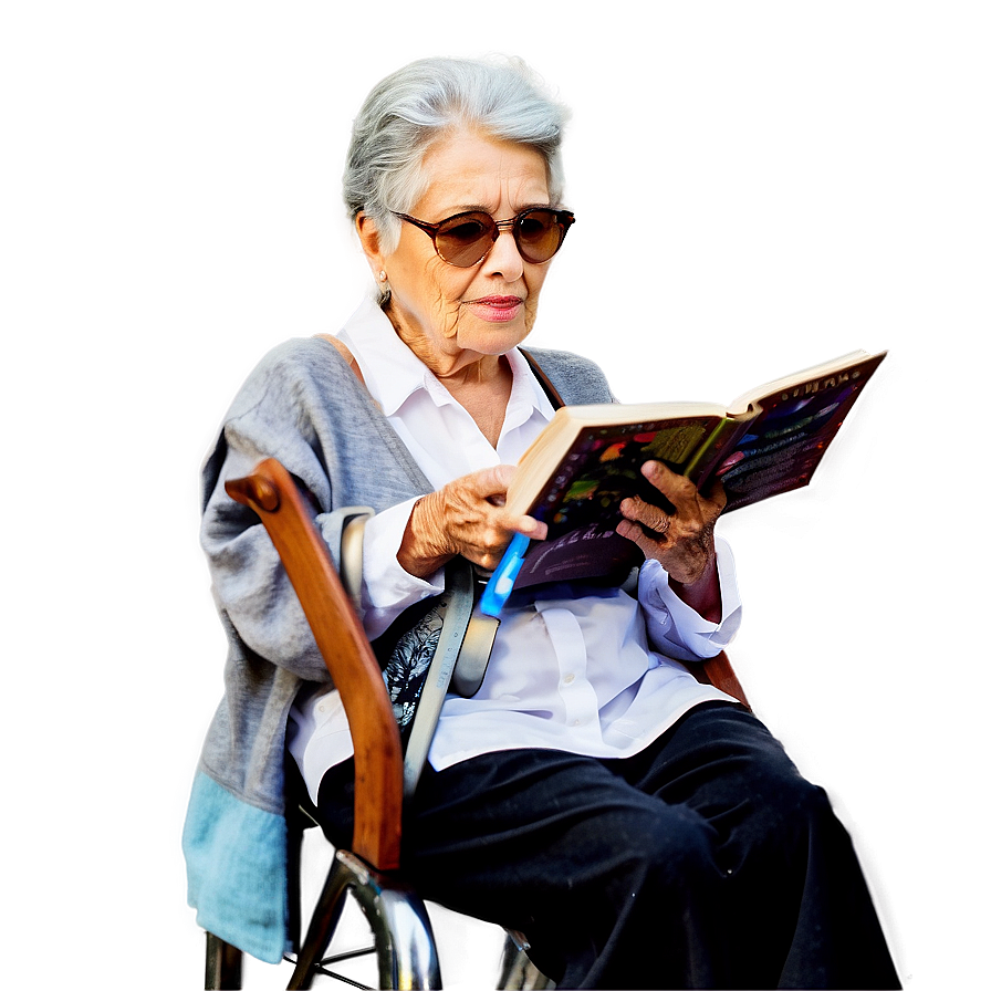 Abuela Reading A Book Png 06292024 PNG image