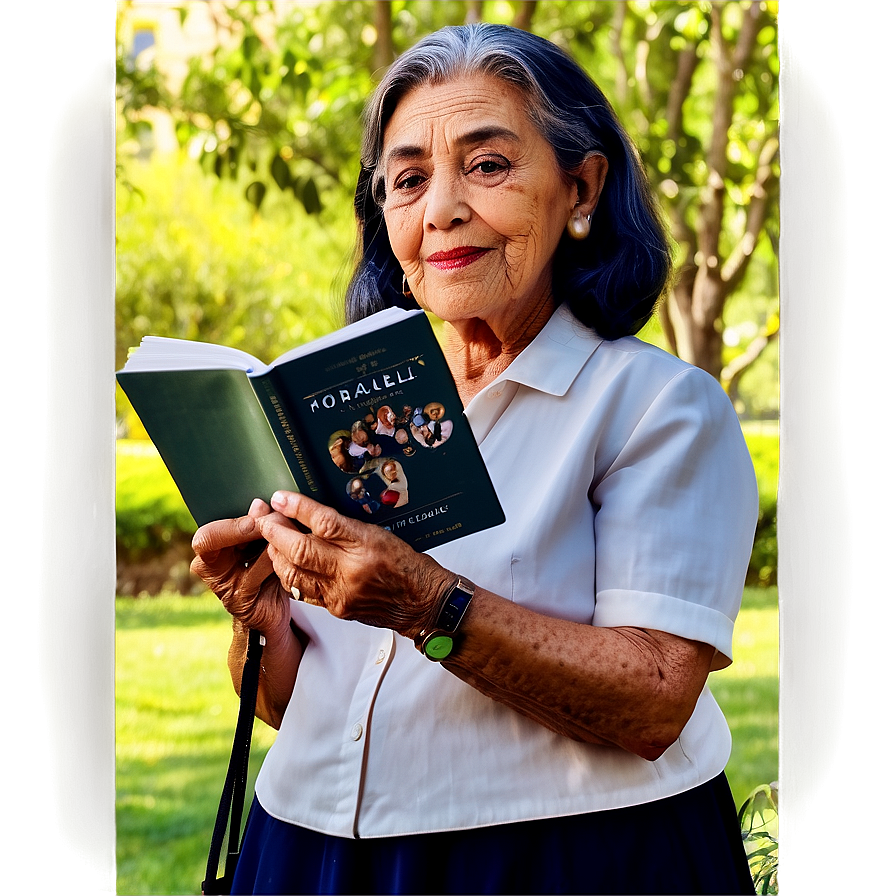 Abuela Reading A Book Png Tqq PNG image