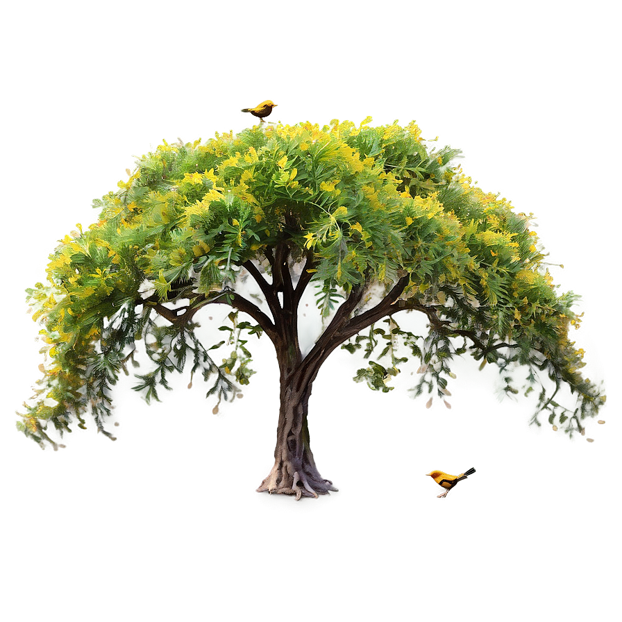 Acacia Tree With Birds Png 06132024 PNG image