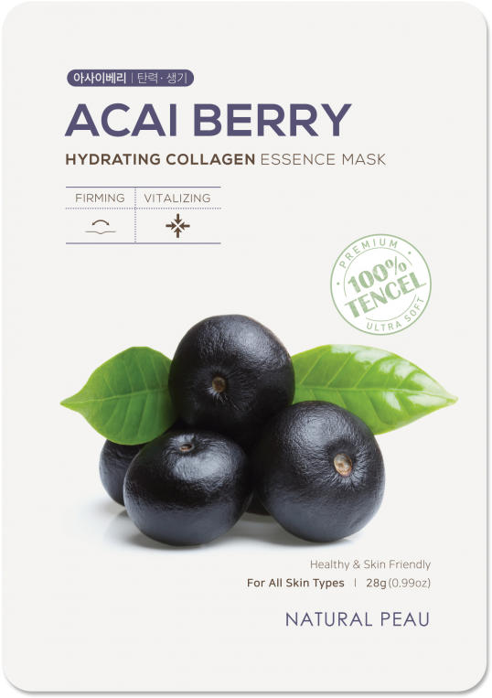 Acai Berry Collagen Essence Mask Packaging PNG image