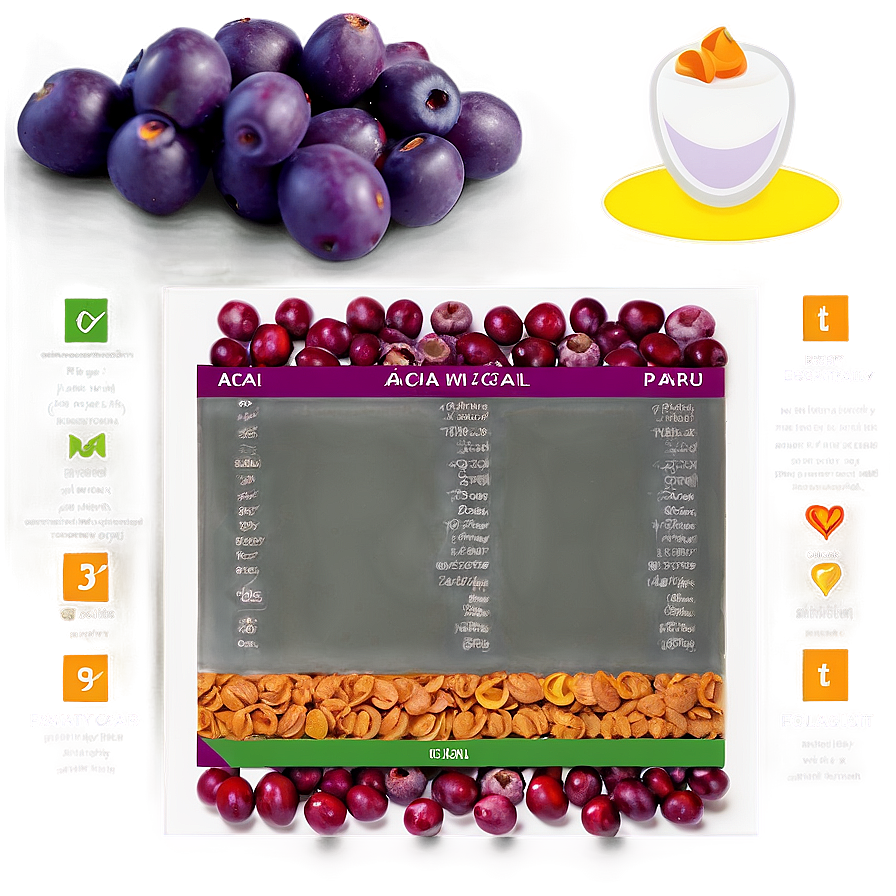 Acai Nutritional Facts Chart Png 06252024 PNG image