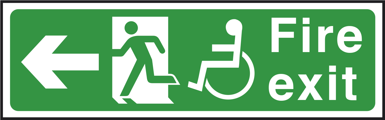 Accessible Fire Exit Sign PNG image