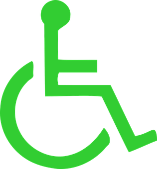 Accessible Parking Sign Greenon Black PNG image