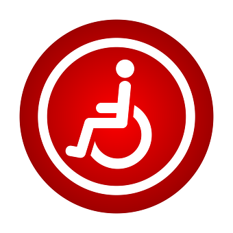 Accessible Parking Sign Red Background PNG image