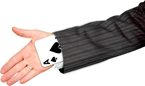 Ace Up Sleeve Magic Trick PNG image