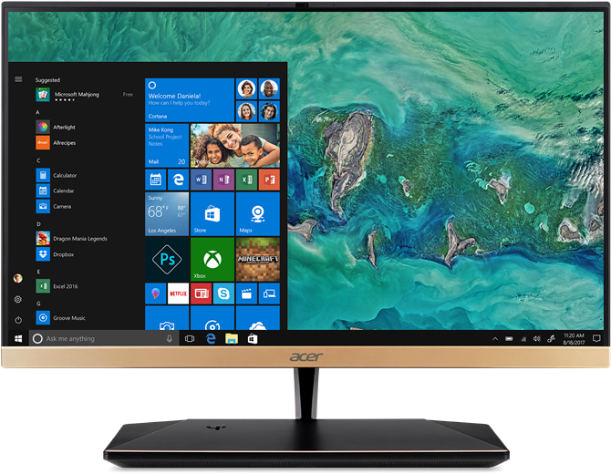 Acer Desktop Windows10 Start Menu PNG image