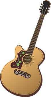 Acoustic Guitar Illustration PNG image