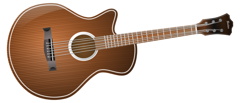 Acoustic Guitar Isolatedon Black PNG image