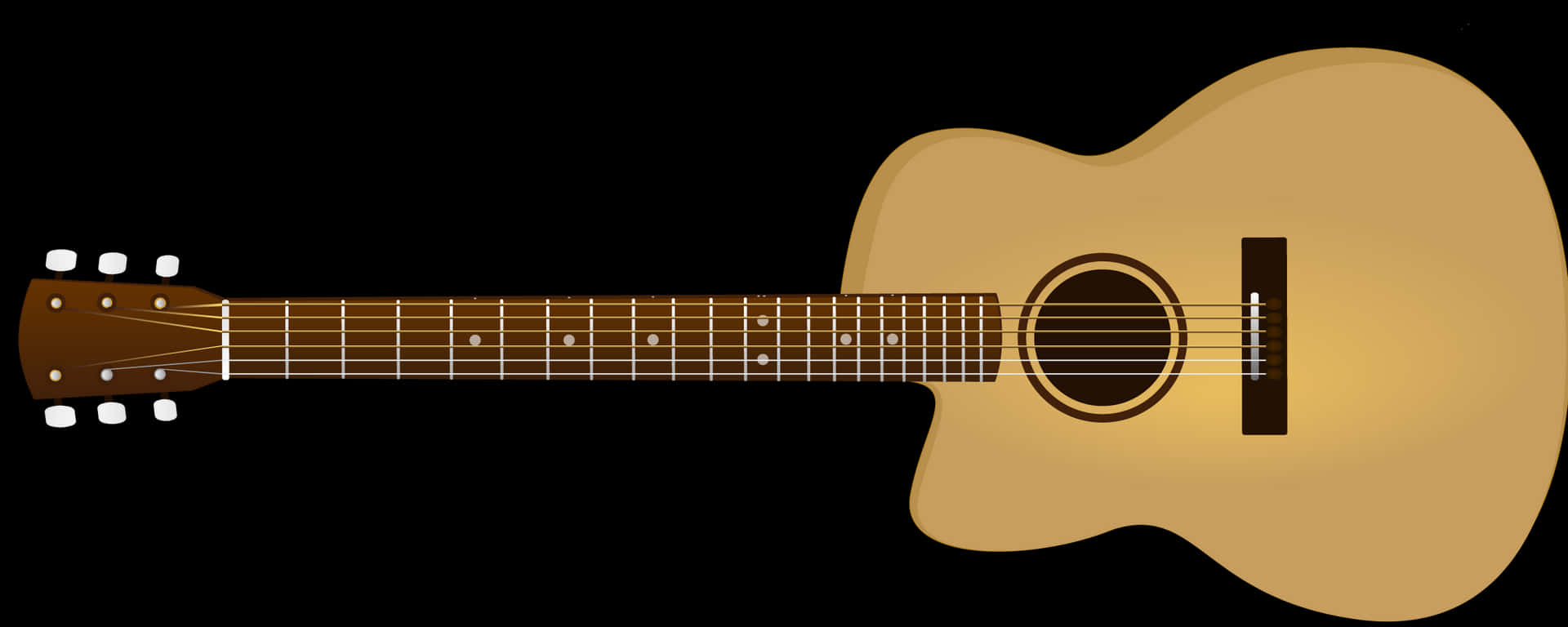 Acoustic Guitar Isolatedon Black PNG image