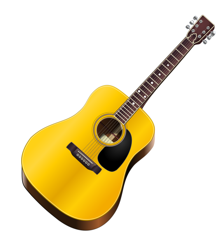 Acoustic Guitaron Black Background PNG image