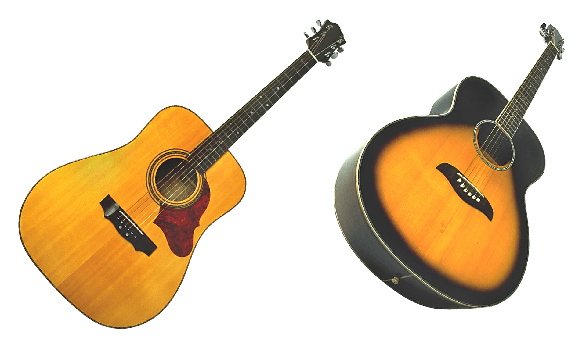 Acousticand Electric Guitars PNG image