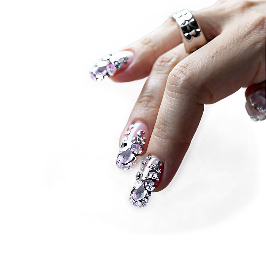 Acrylic Nails With Rhinestones Png 93 PNG image