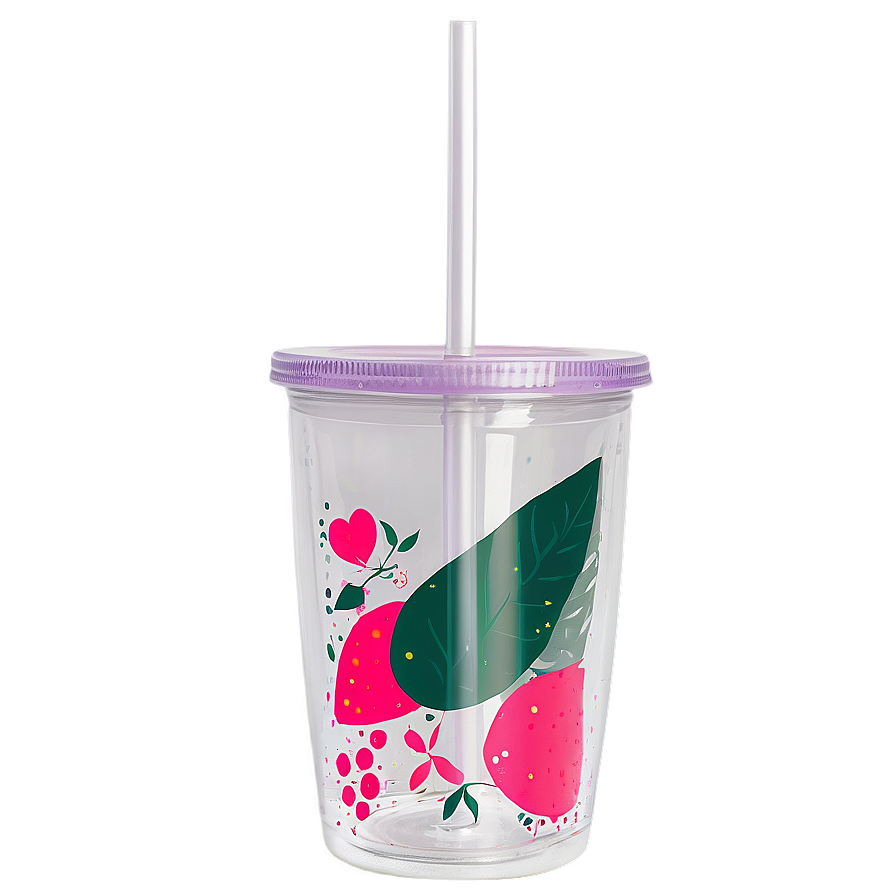 Acrylic Tumbler Cup With Straw Png 45 PNG image