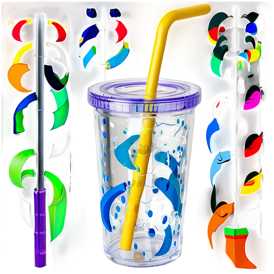 Acrylic Tumbler Cup With Straw Png 82 PNG image