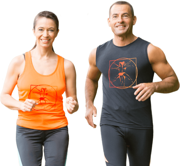 Active Couple Jogging Together PNG image