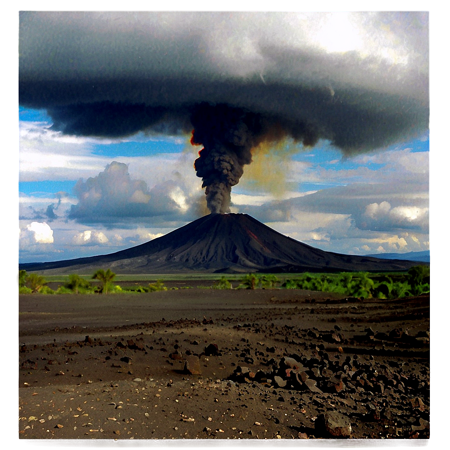 Active Volcano Landscape Png 05232024 PNG image