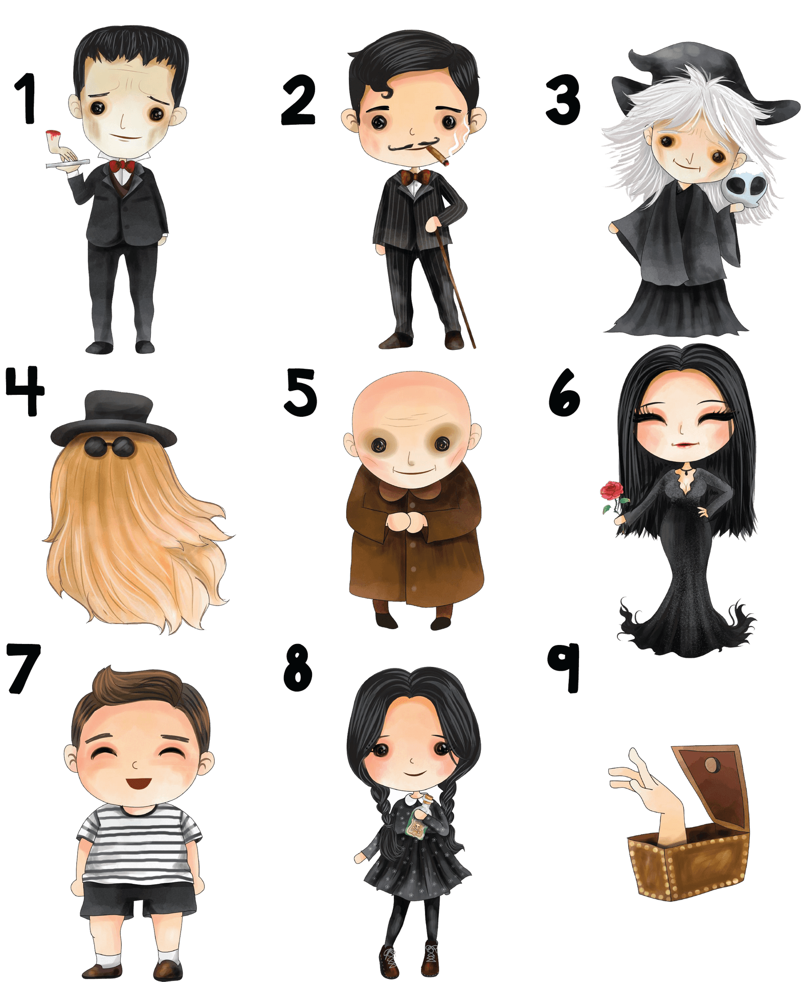 Addams Family Cartoon Characters PNG image