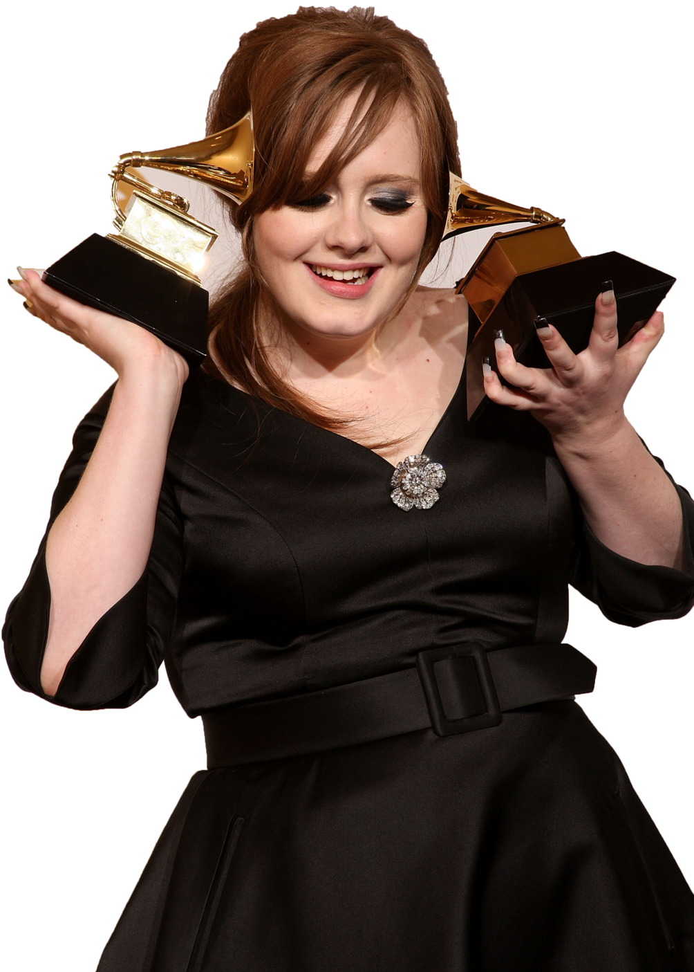 Adele Holding Grammy Awards PNG image