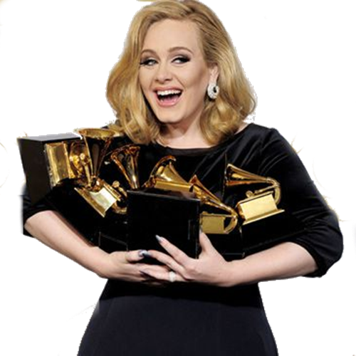 Adele Holding Grammy Awards PNG image