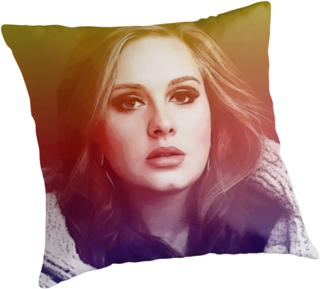 Adele Portraiton Pillow PNG image