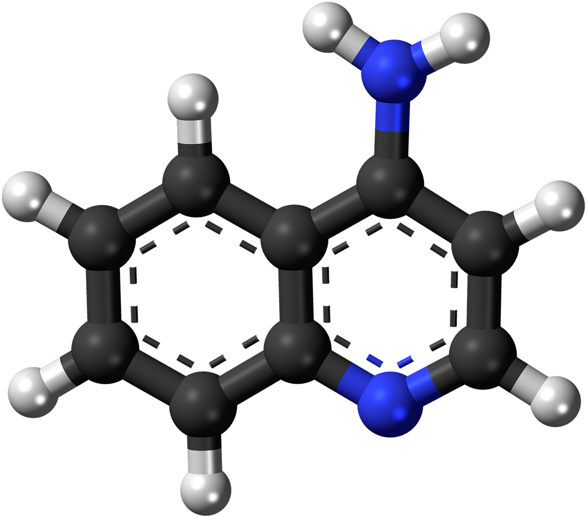 Adenine Molecule3 D Model PNG image