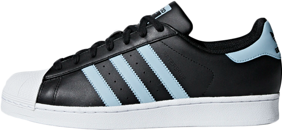 Adidas Black Sneakerwith Blue Stripes PNG image