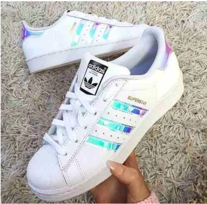 Adidas Superstar Holographic Stripes Sneakers PNG image