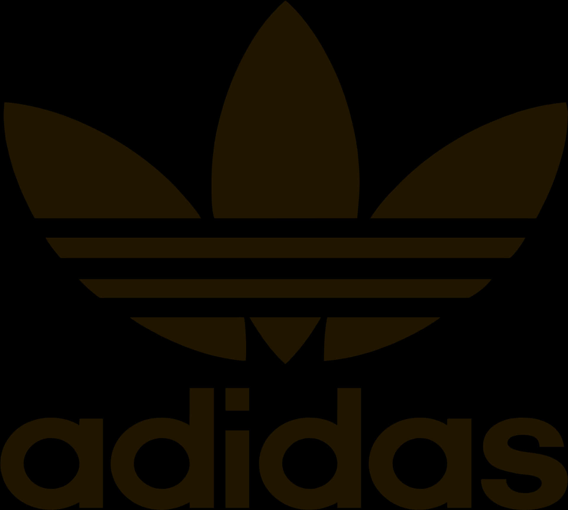 Adidas Trefoil Logo Black Background PNG image