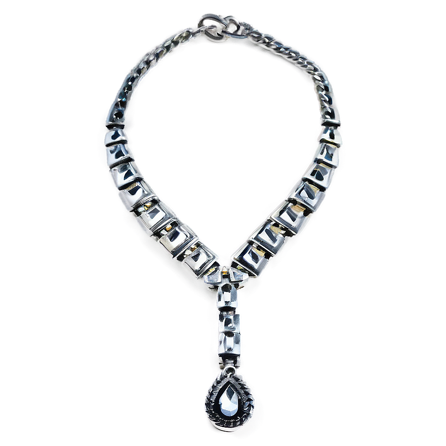 Adjustable Silver Necklace Png 20 PNG image