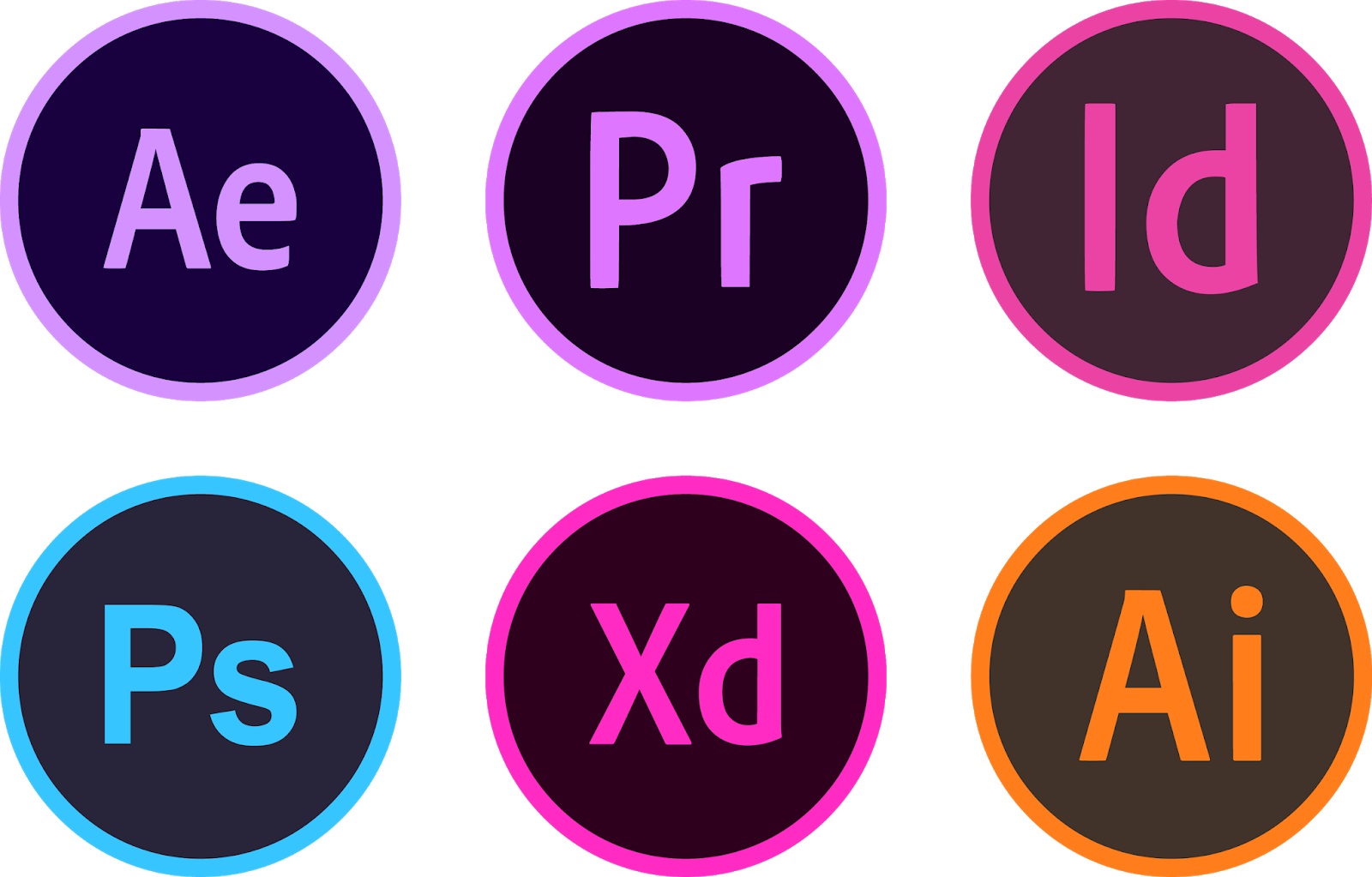 Adobe Creative Cloud Apps Icons PNG image
