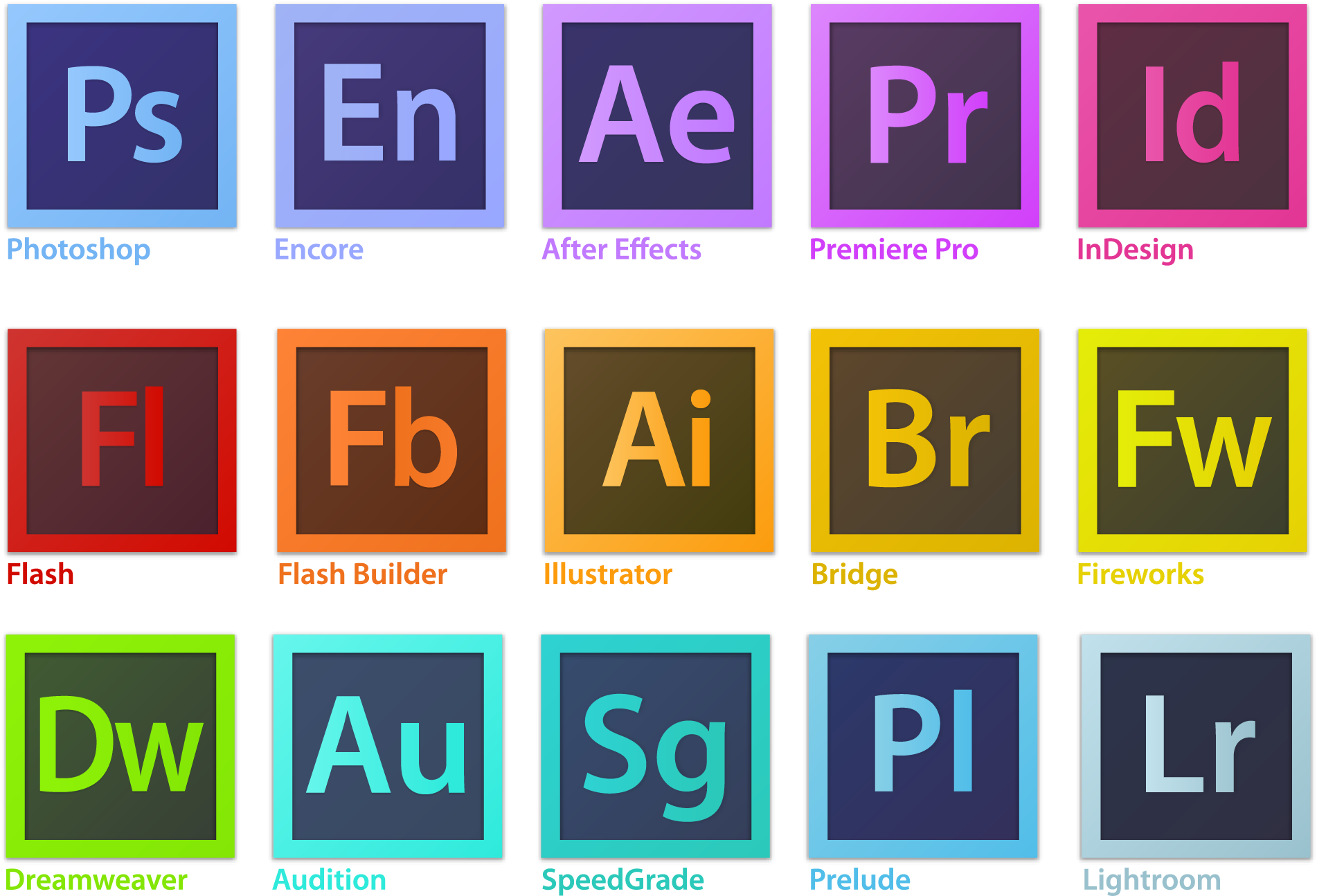 Adobe Creative Suite Icons PNG image