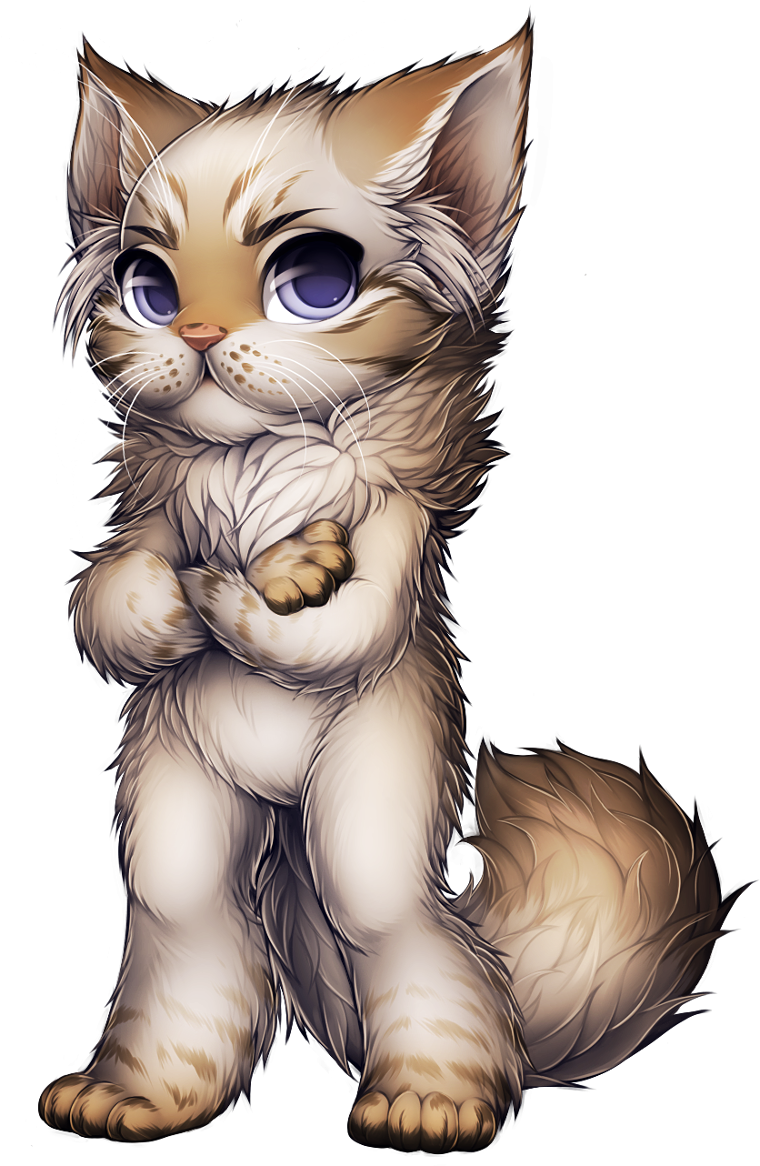 Adorable Anime Style Kitten PNG image