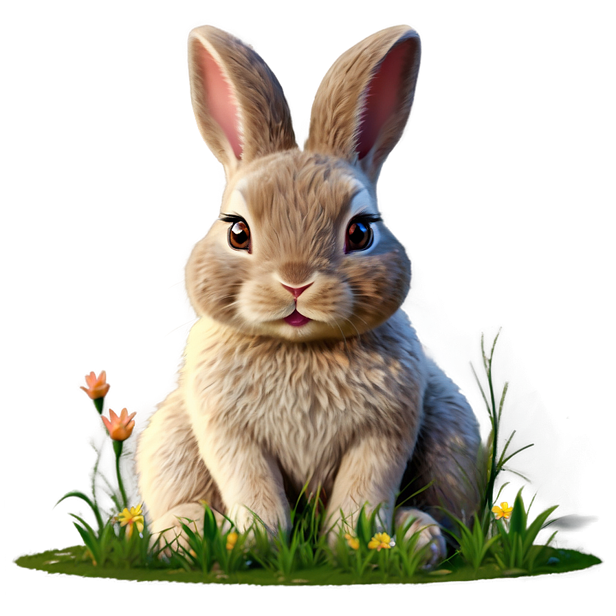 Adorable Bunny Illustration Png 05212024 PNG image