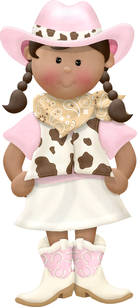 Adorable Cartoon Cowgirl Doll PNG image