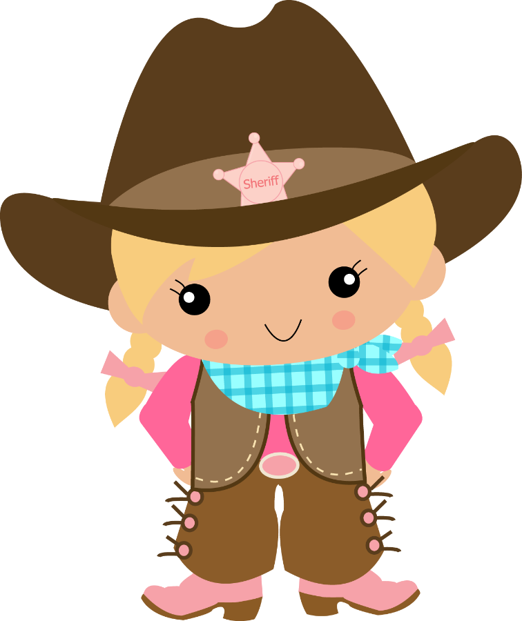 Adorable Cartoon Cowgirl Sheriff PNG image