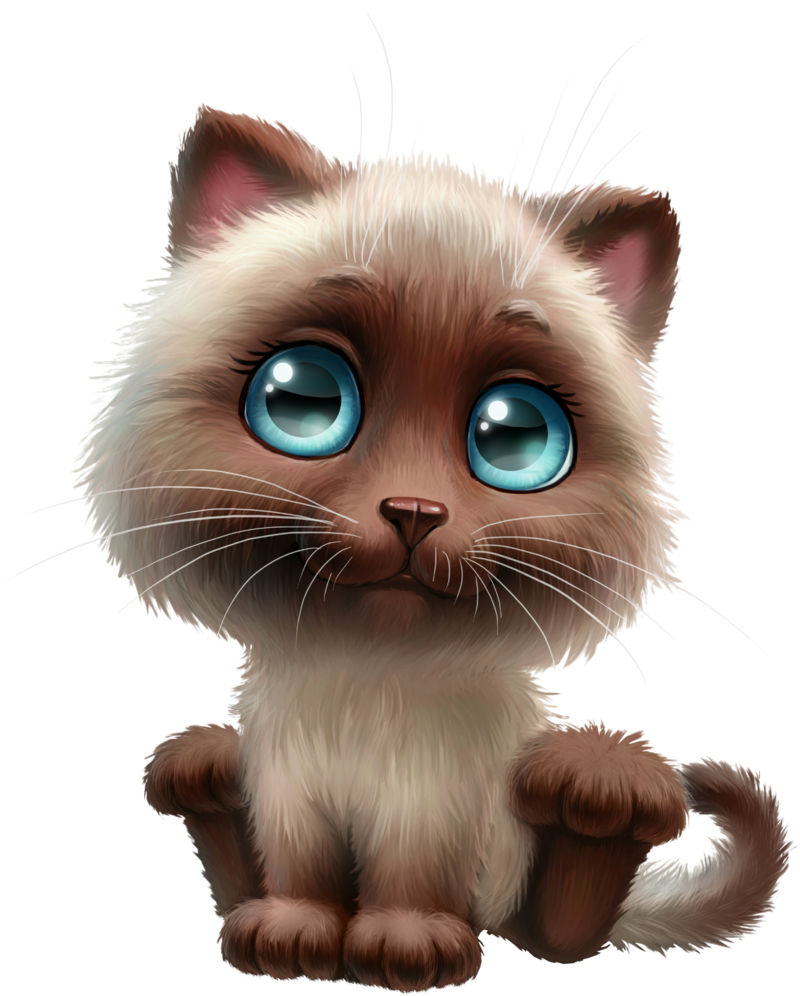 Adorable Cartoon Kitten PNG image