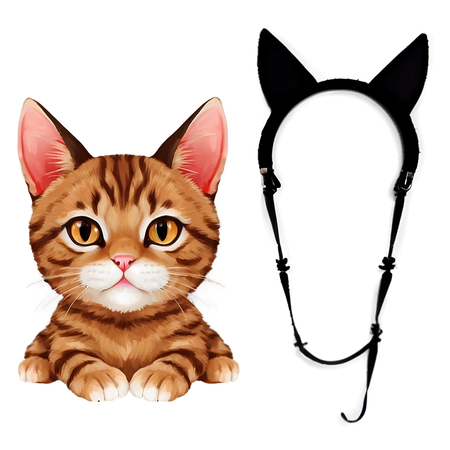 Adorable Cat Ear Artwork Png 06212024 PNG image